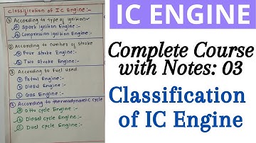 Classification of IC engine || Internal combustion engine