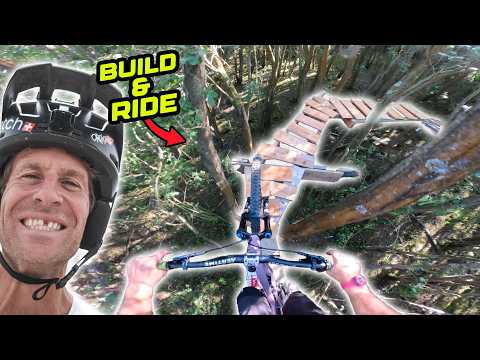 I BUILT A SKETCHY WOODEN MTB TRAIL UP IN THE TREES - BUILD & RIDE!