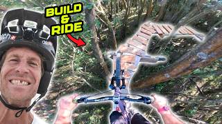 I BUILT A SKETCHY WOODEN MTB TRAIL UP IN THE TREES - BUILD & RIDE!