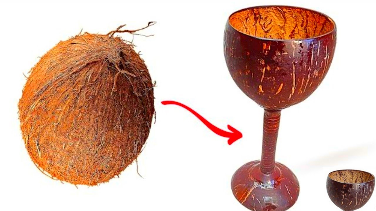 Coconut shell glass making at house/Diy   coconut glass