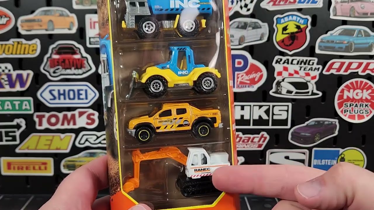 Modèle Réduit Matchbox MBX Construction MBXcavator – 1:64, Bleu Et Jaune, Boîte Scellée – Neuf