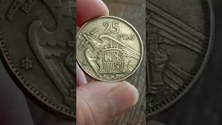 1957, 25 Ptas, Franco Caudillo, Spain