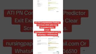 ATI PN Comprehensive Exit Exam 2025 With Correct Answers for 100% Guaranteed Pass. #nursingexam
