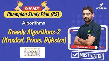 GATE CSE 2022 || Algorithms || Greedy Algorithms || Part 2 || Satya Sir || Gradeup