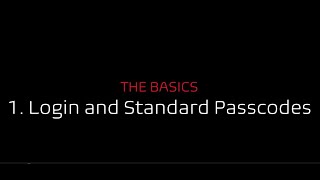 1  Login And Standard Passcodes