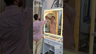Compact White Vanity Table with LED Mirror & Storage” @bdfurniture