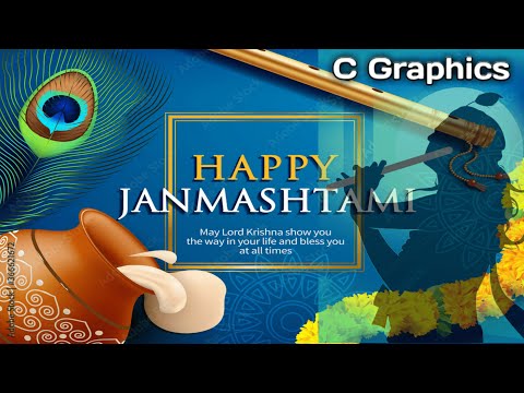 How to Draw Shree Krishna in C Program using Graphics ||Happy Krishna Janmashtami||graphics.h||#2023