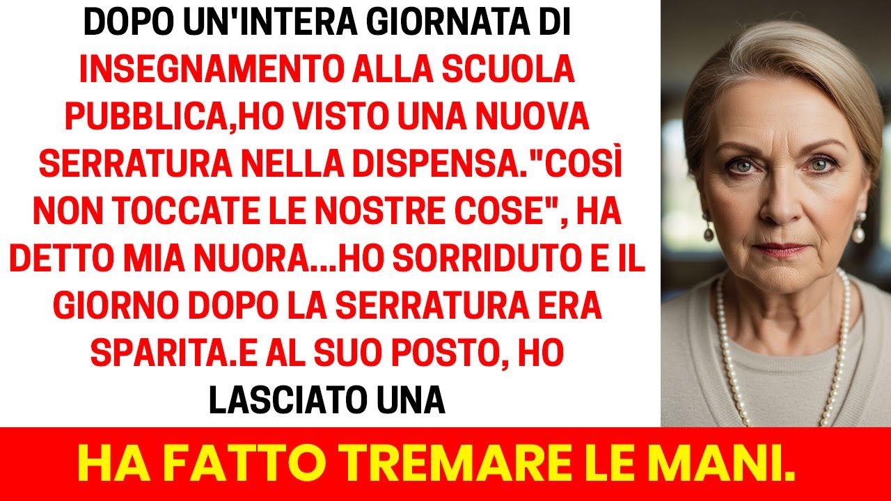Tornai a casa dopo una giornata di lavoro e trovai un lucchetto nuovo di zecca sulla porta della dispensa. Mia nuora, senza alzare lo sguardo, disse: "È per non farti toccare le nostre cose". Io...