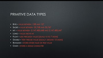 1 - Learning Java - Primitive Data Types