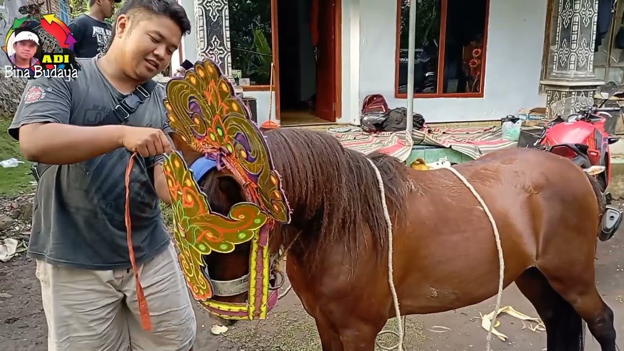 persiapan brangkat ngarak  kuda di pakein hajatan, to sima Ds sawaran lor lmj, bina budaya agrejek