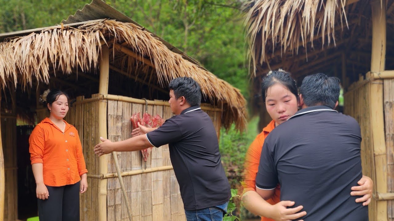 Mila burst into tears when she met Viet again in front of the small house - Ly Tieu Mila