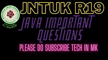 JNTUK R19 JAVA IMPORTANT QUESTIONS