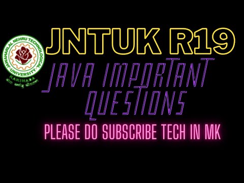 JNTUK R19 JAVA IMPORTANT QUESTIONS