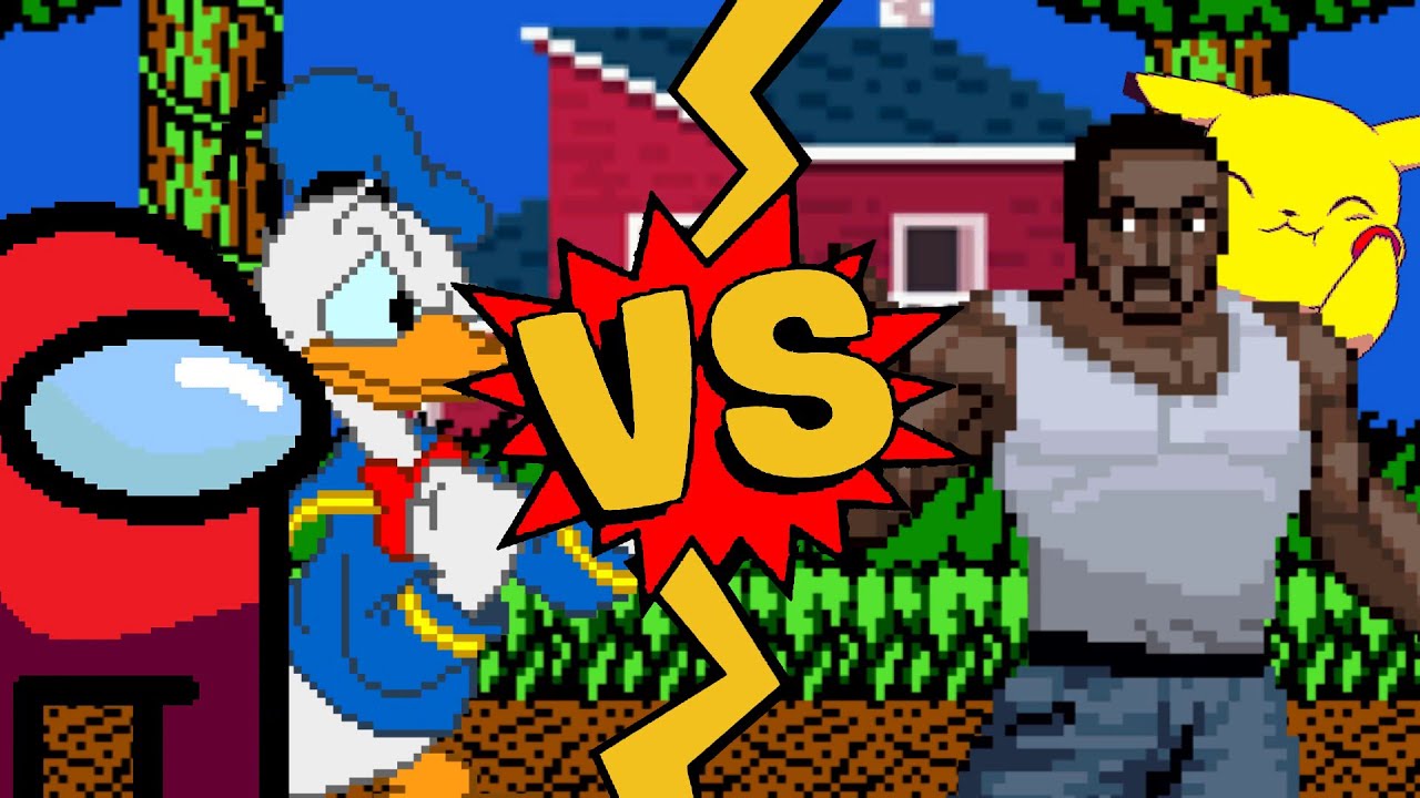 M.U.G.E.N Battles | Crewmate/Donald Duck vs Carl Johnson/Pikachu