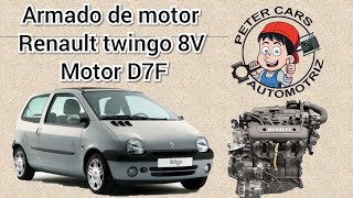 Twingo 8 valves, complete engine assembly, D7F engine.