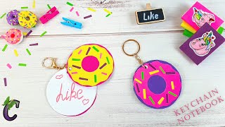 DIY - How to make a keychain mini notebook donut detailed tutorial