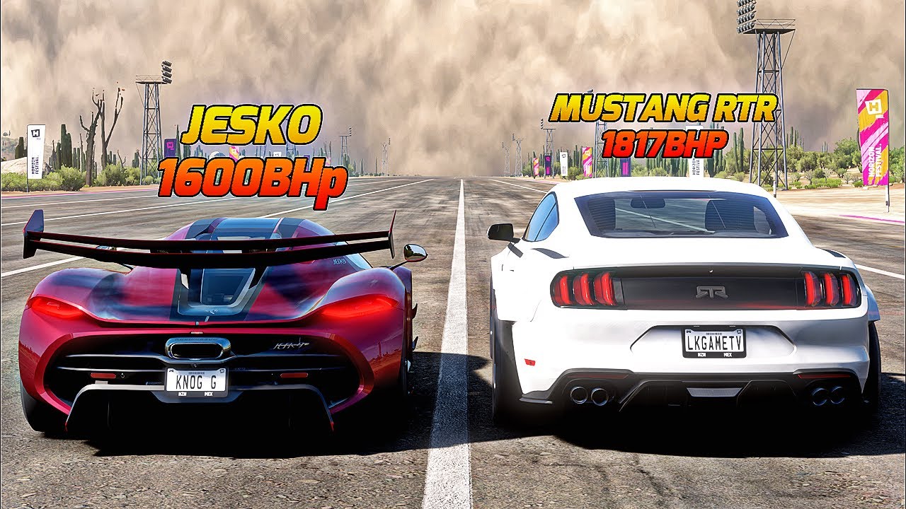 FH5 DRAG RACE - KOENIGSEGG JESKO VS FORD Mustang RTR Spec 5 - YouTube