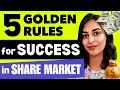 5 GOLDEN RULES for SUCCESS in SHARE MARKET💰 | Bharti Rathee
