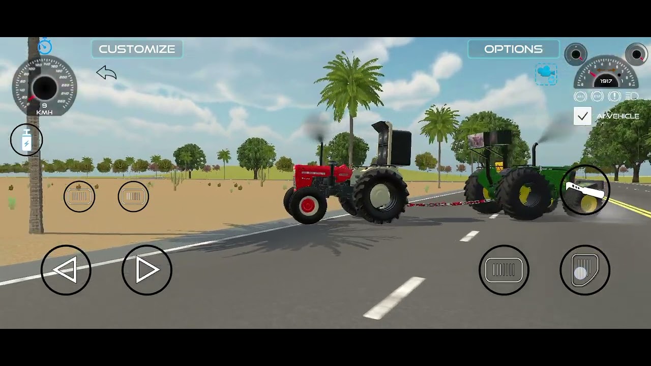 tractor 1 vs. tractor 2 ki  touching