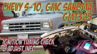 Ignition Timing Gmc Sanoma, S-15, Chevy S-10, 2.5L TBI GMT325