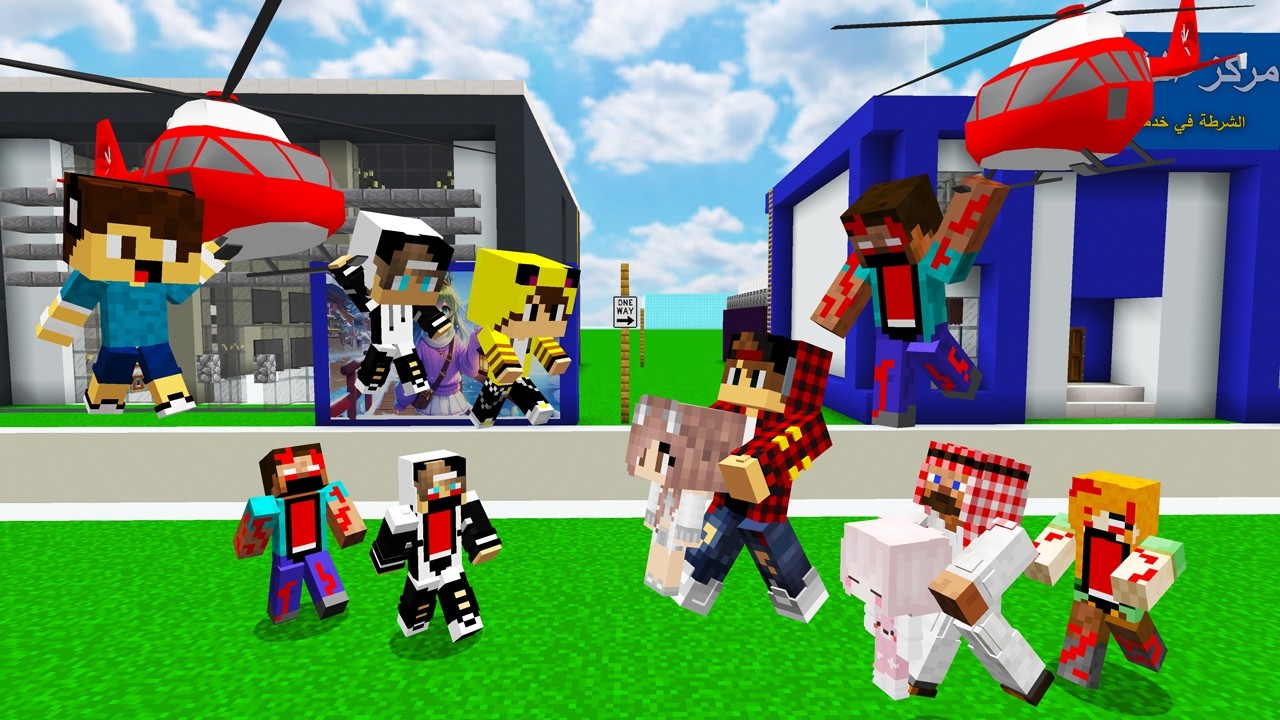 ماين كرافت لكن هجم عليه الزومبي وجيجي وعبوسي وكعبول ساعدوني 😱😨 #فلم_ماين_كرافت