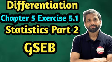 STD - 12  Part 2 Statistics Ch 5 Differentiation Exercise 5.1 @StudyPointPro