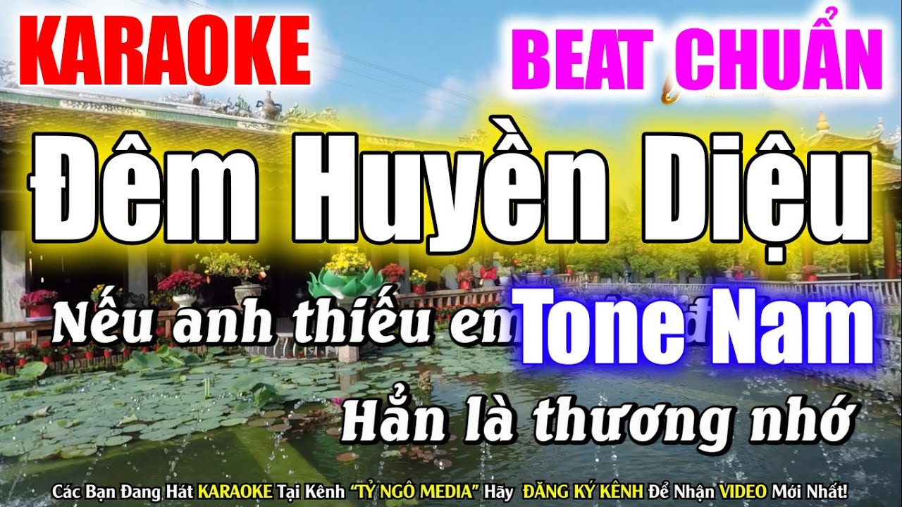 ĐÊM HUYỀN DIỆU KARAOKE TONE NAM - NHẠC SỐNG BEAT CHUẨN - TỶ NGÔ KARAOKE