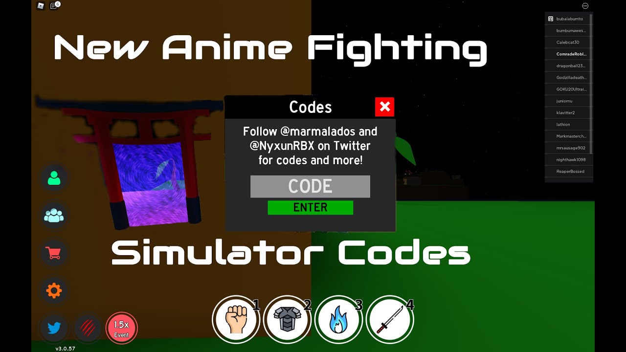 Codes In Dimensions Anime Fighting Simulator