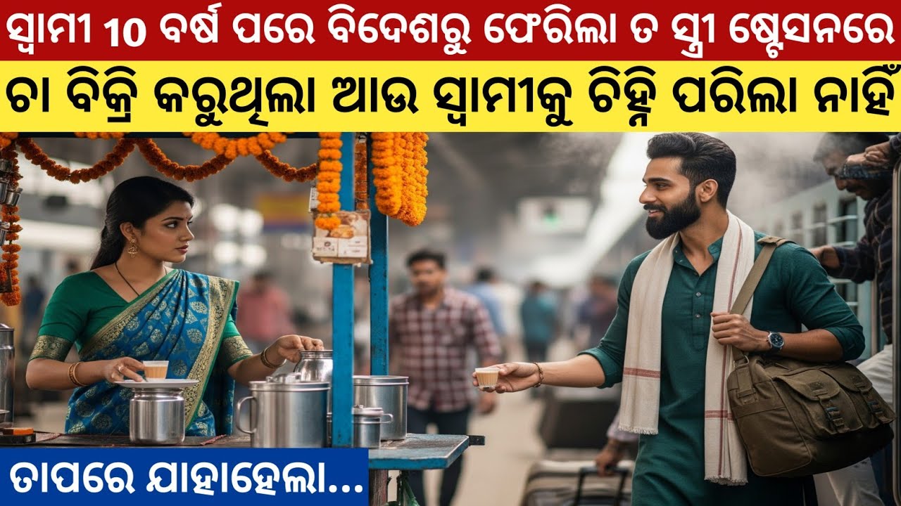 ସ୍ୱାମୀ 10 ବର୍ଷ ପରେ ବିଦେଶରୁ ଫେରିଲା ସ୍ତ୍ରୀ ଷ୍ଟେସନରେ ଚା ବିକ୍ରି କରୁଥିଲା ତାପରେ ଯାହାହେଲା../ Love Story