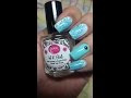 Blue and Green nail design- Born Pretty Stamp