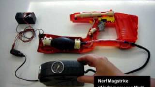 Nerf Magstrike Air Compressor Mod - Test Fire & Demo