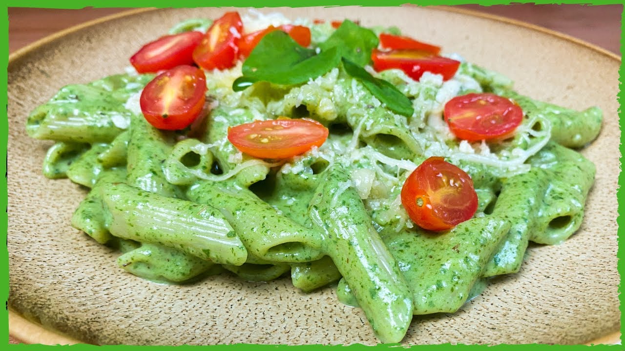 MACARRÃO COM MOLHO DE ESPINAFRE CREMOSO | SIMPLES E FÁCIL