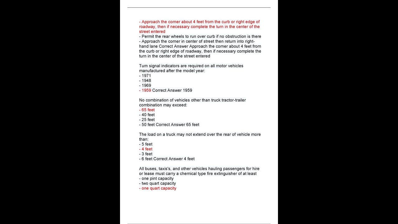 TEXAS COMMERCIAL VEHICLE OPERATION CVO NEWEST 2024 EXAM ACTUAL EXAM COMPLETE QUESTIONS AND CORRECT D