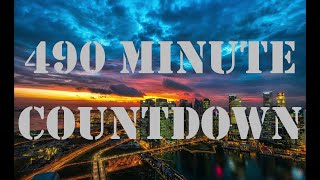 490 minute timer countdown with alarm sound effect