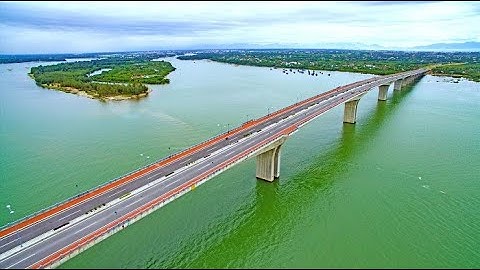 Cảnh đẹp Cầu Cửa Đại Quảng Nam qua góc nhìn Flycam - Tấn Thịnh Flycam