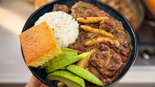 Simple and Tasty Oxtail Stewed Peas, Honey butter Cornbread, Steamed Rice & Passion Fruit Juice