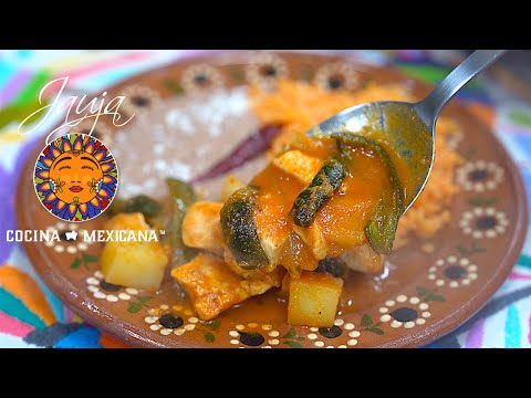 Pollo Guisado en Salsa con Rajas