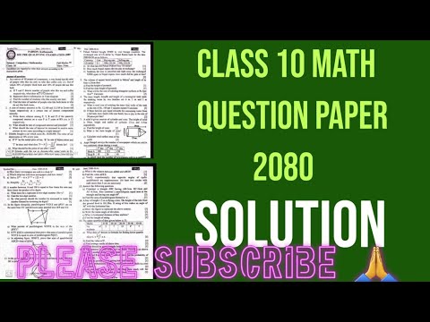 class 10 math question paper 2080 solution/important question solution ...