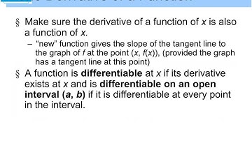 Calculus 2.1 Derivatives and Tangent Line Problems