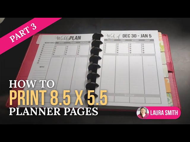How to resize printables (how to print A5, MAMBI, personal, Erin