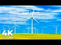 Amazing wind turbines in 4k ultra  4k scenic relaxation  4k  earth spirit