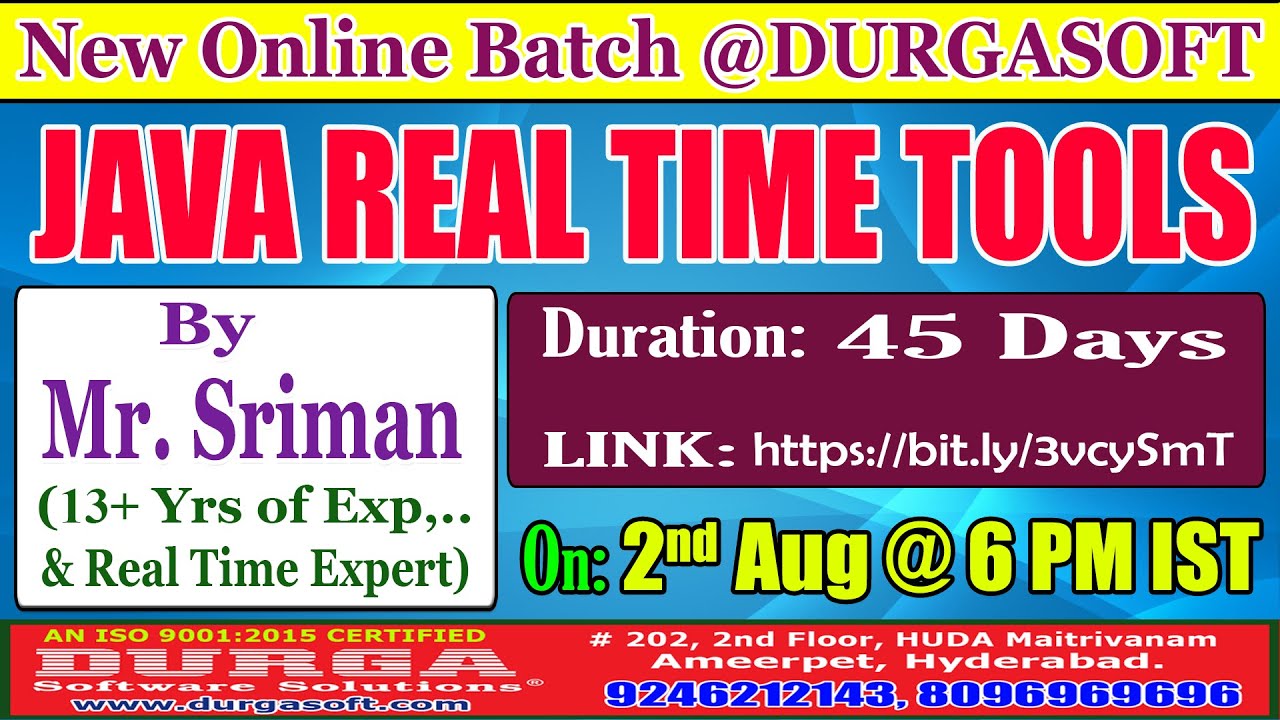 JAVA REAL TIME TOOLS Online Training @ DURGASOFT - YouTube