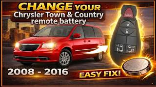 How to change the battery on a 2008-2017 Chrysler Town &amp; Country CR2032 (5 button remote fob)