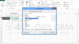 Apply a validation rule in cell B3 to allow only decimal numbers greater than 0. Insert the text...
