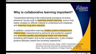 Collaborative Learning for Virtual Corequisites using Blackboard Collaborate