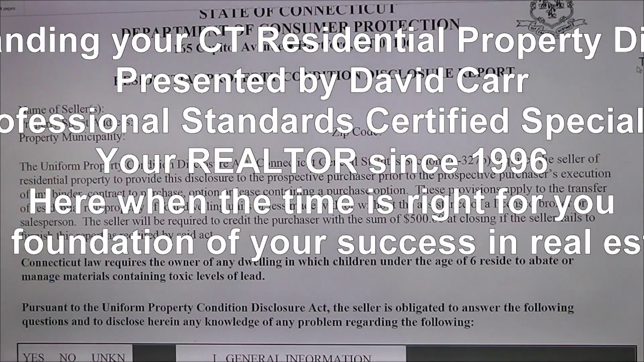 CT Residential Property Disclosure Primer