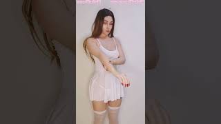 White Night Dress in Silicone Female Mask 💗
