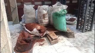 sisa puing yang tersisa kampung coklat