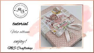 TUTORIAL - Folio album - Craft O'Clock - Hello little girl - scrapbooking, scrapbook, photo album