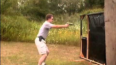 Ben Stoeger Shooting Stage 4 of an IDPA match 7-29-06